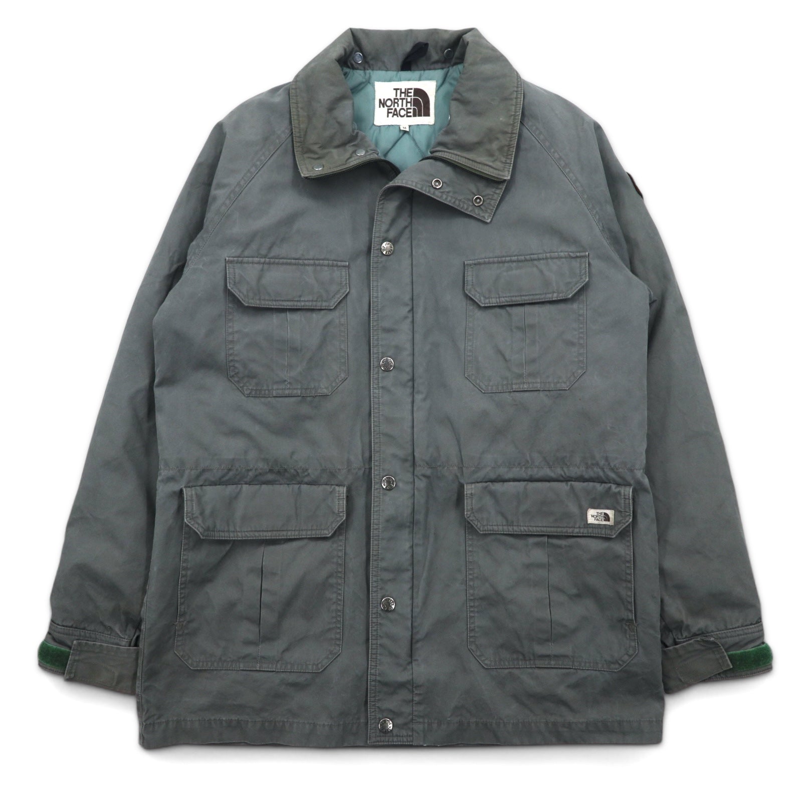 THE NORTH FACE Giacca a vento con cappuccio staccabile M color kaki in cotone con doppia zip e zip-in-zip NY-2153