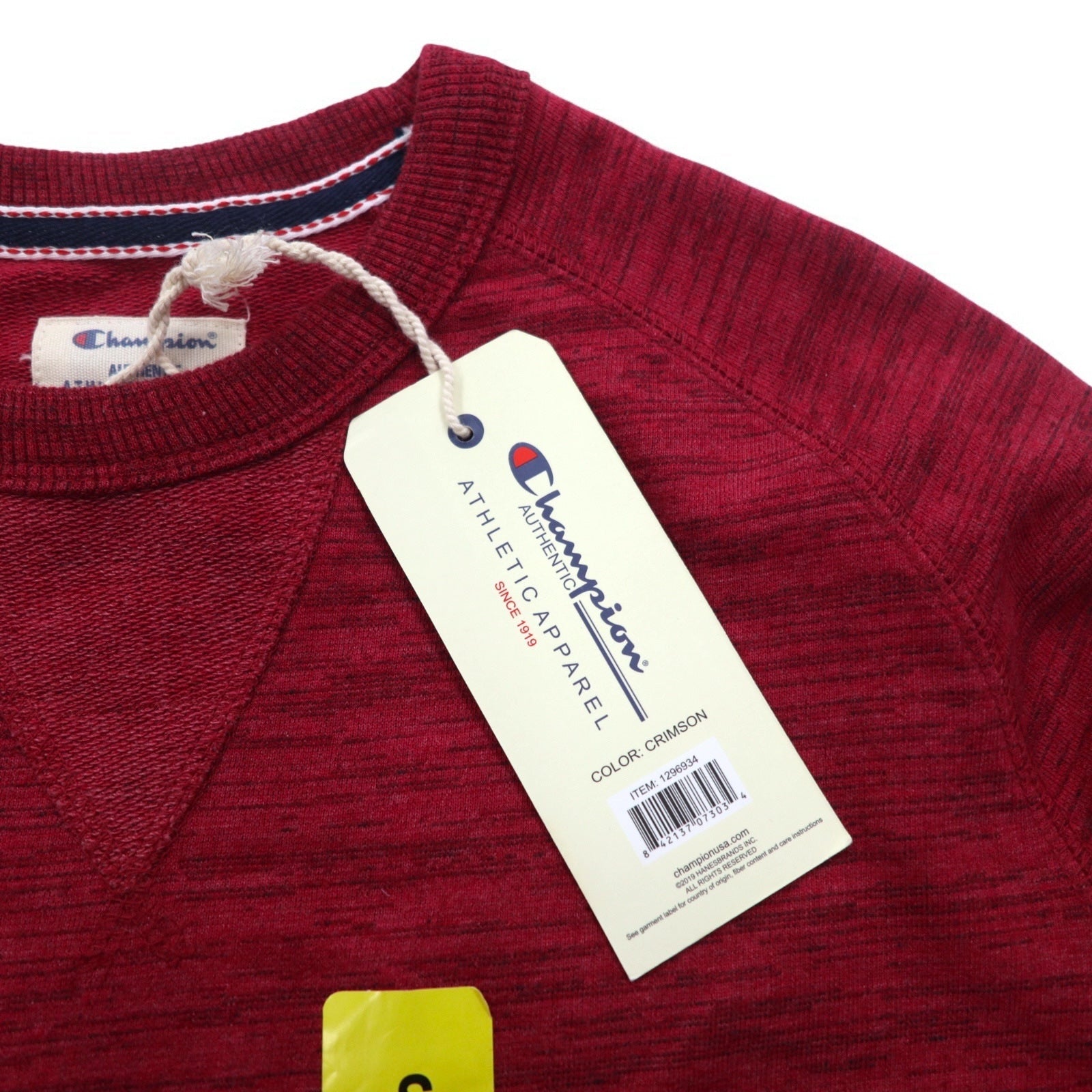Felpa Champion French Terry Crew girocollo S rossa 1296934, nuova