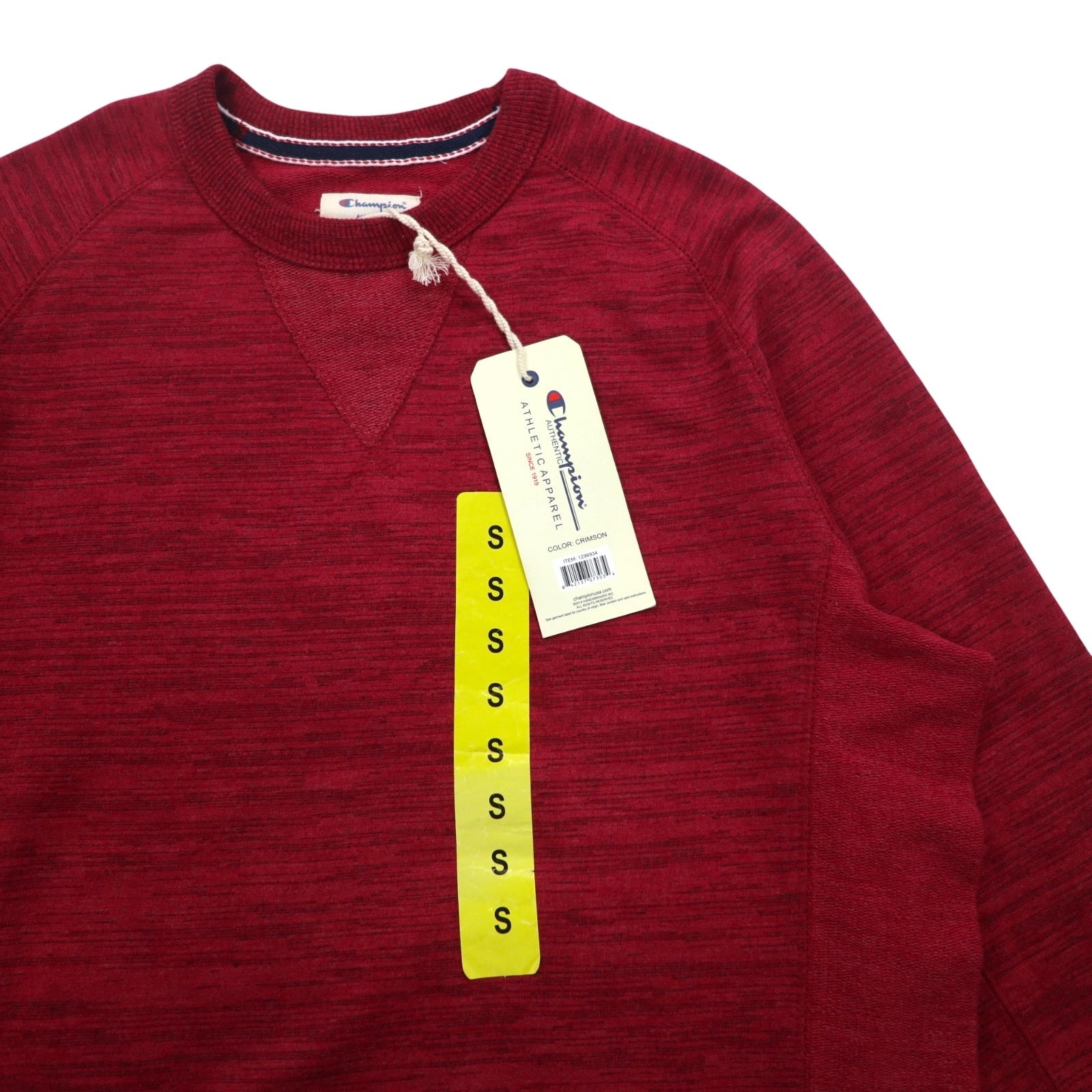 Felpa Champion French Terry Crew girocollo S rossa 1296934, nuova