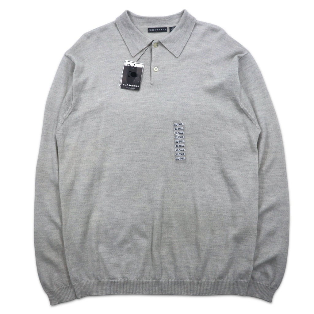 consensus maglione polo in lana merino XL grigio, lana, mai usato