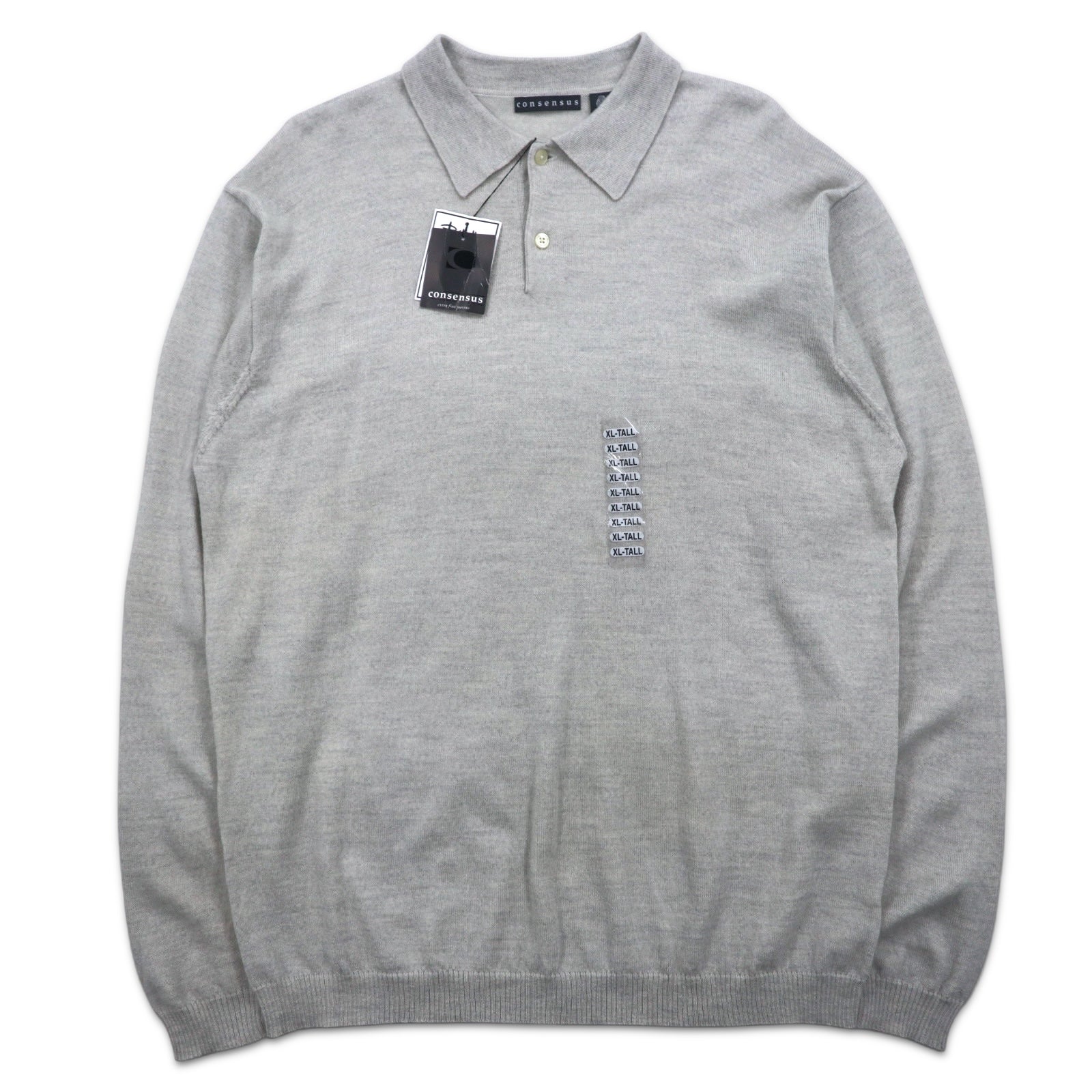 consensus maglione polo in lana merino XL grigio, lana, mai usato