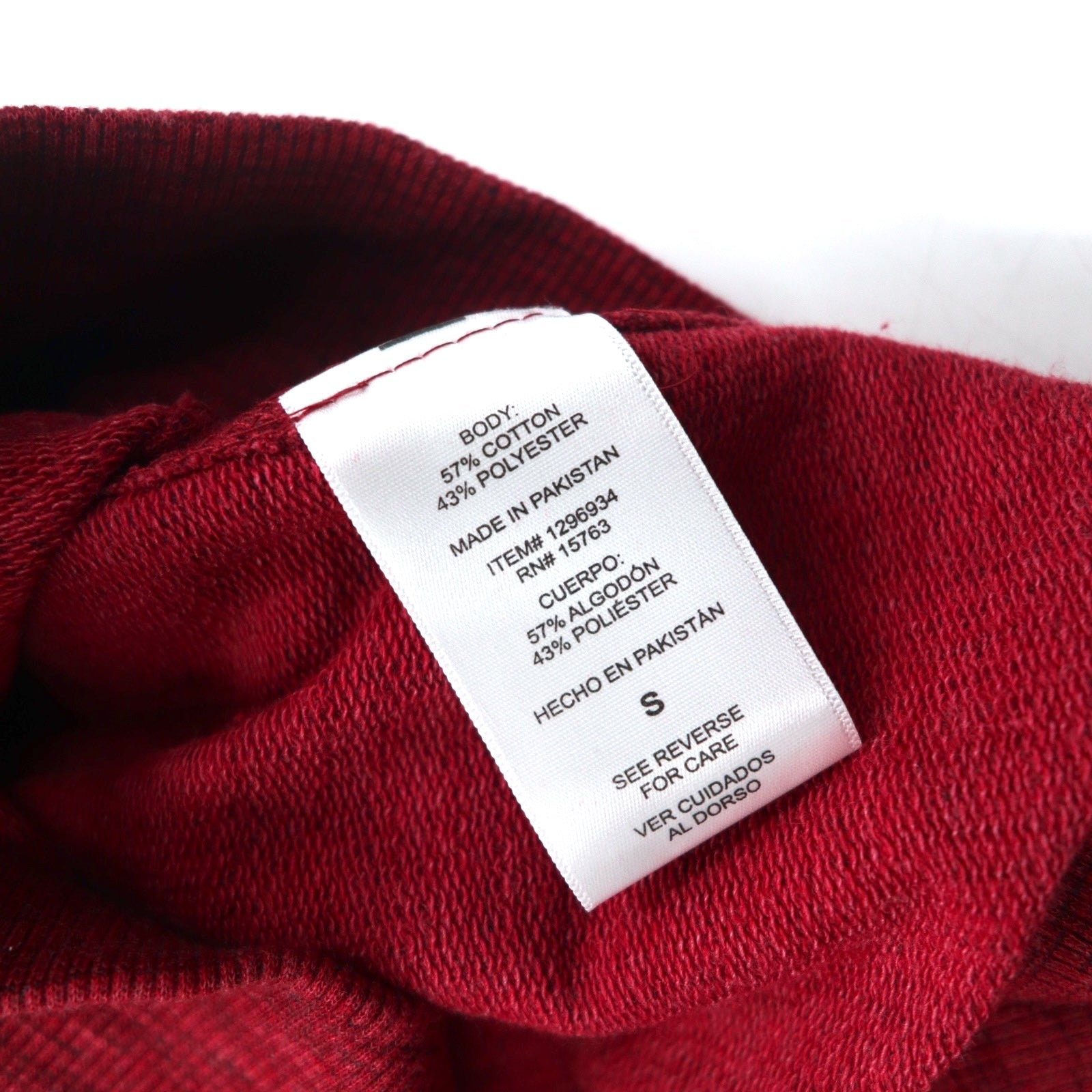 Felpa Champion French Terry Crew girocollo S rossa 1296934, nuova