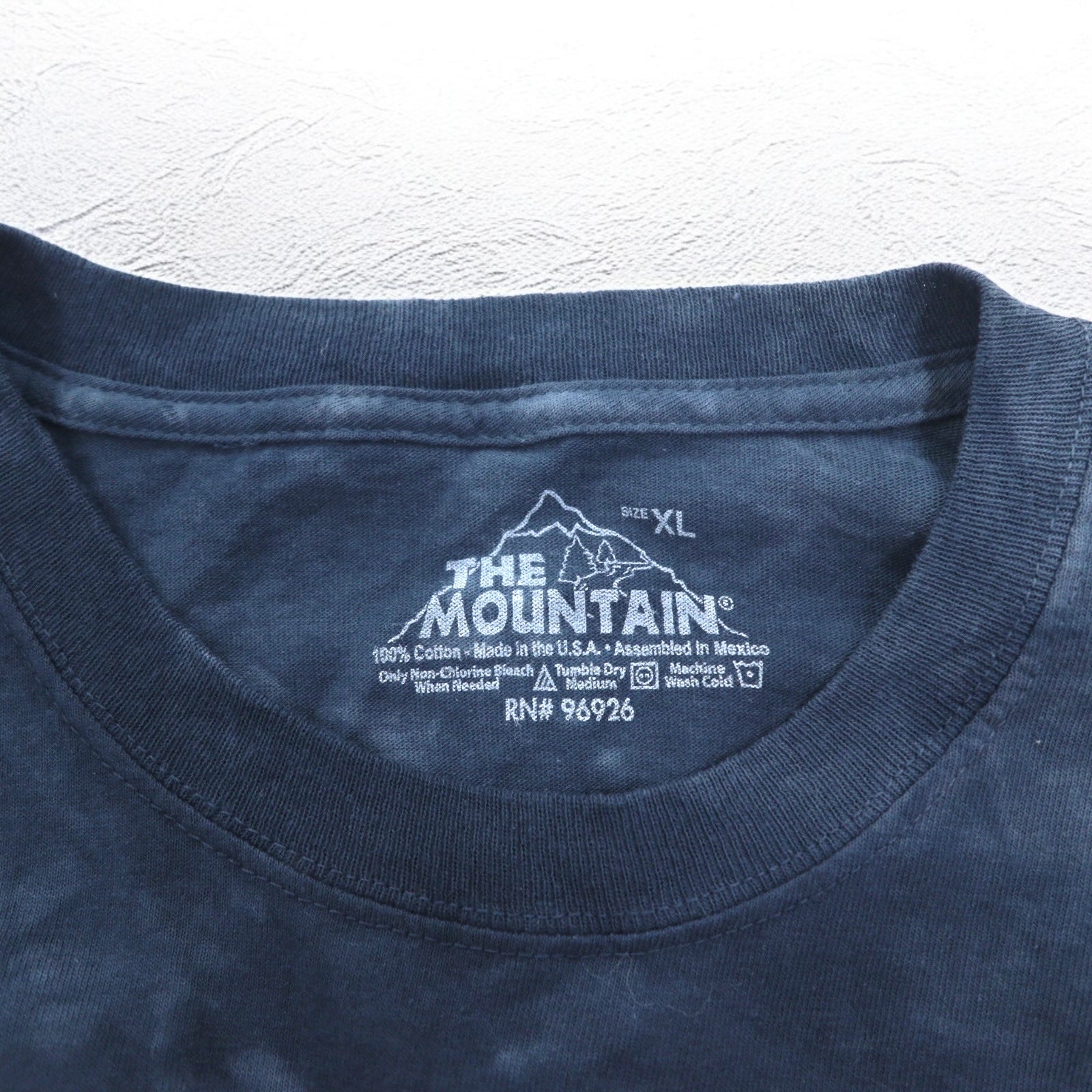 THE MOUNTAIN T-shirt tie-dye Made in USA XL navy stampa animale aquila acchiappasogni