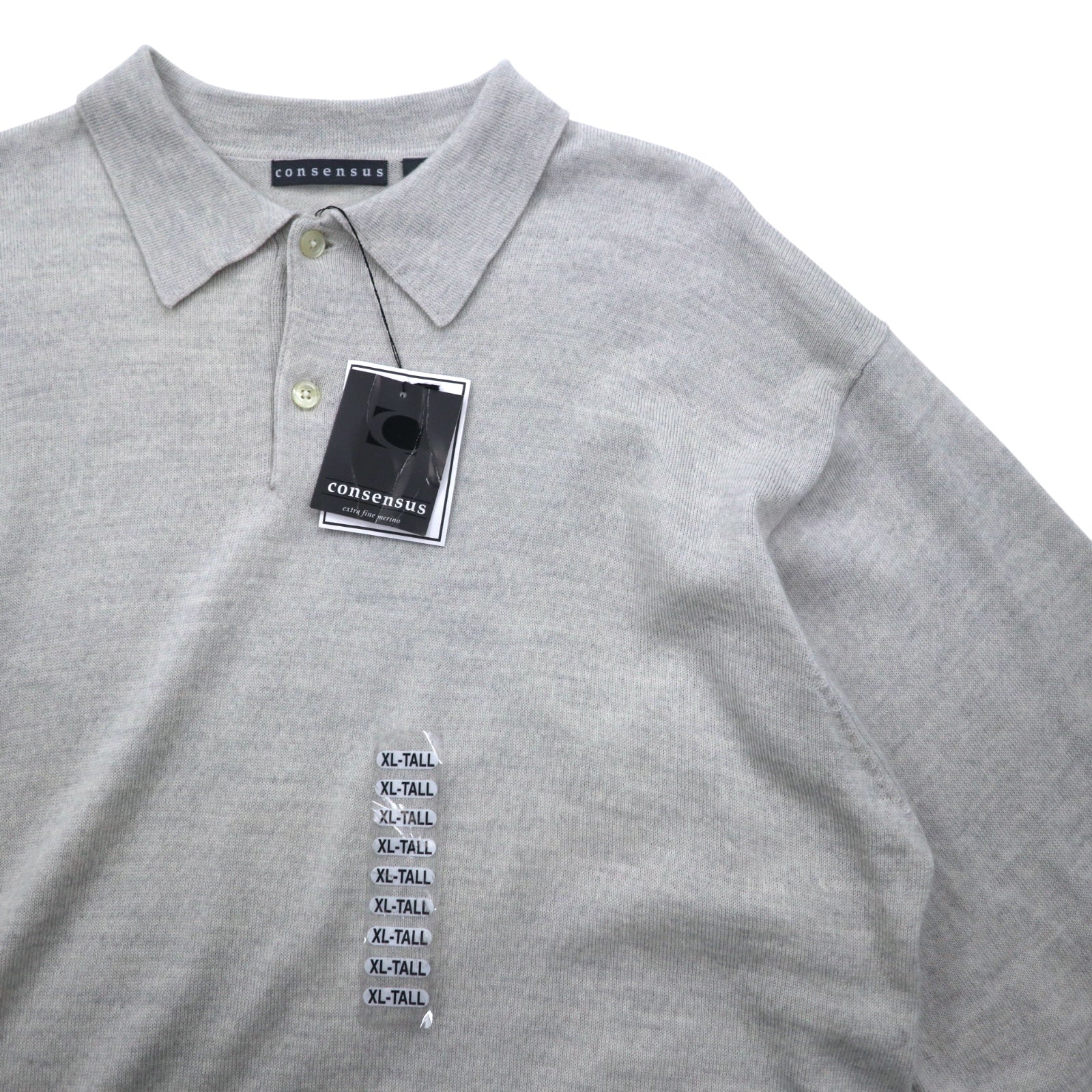 consensus maglione polo in lana merino XL grigio, lana, mai usato