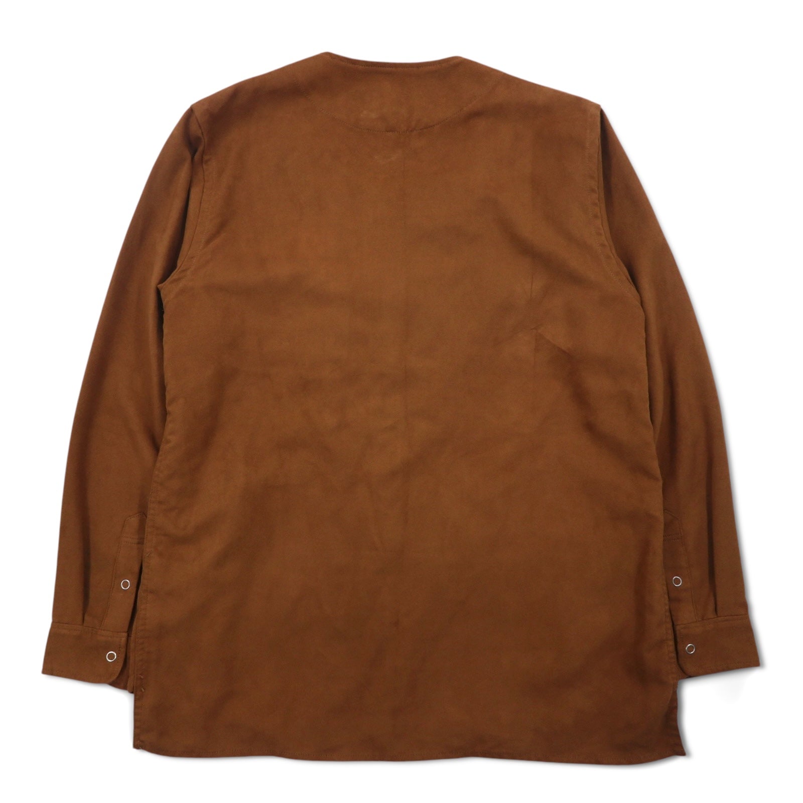 Kelen Giacca a collo coreana in finta pelle scamosciata L marrone FAKE SUEDE NO COLLAR ZIP UP SHIRT TAUPO KL16WSH74 Fabbricato in Giappone
