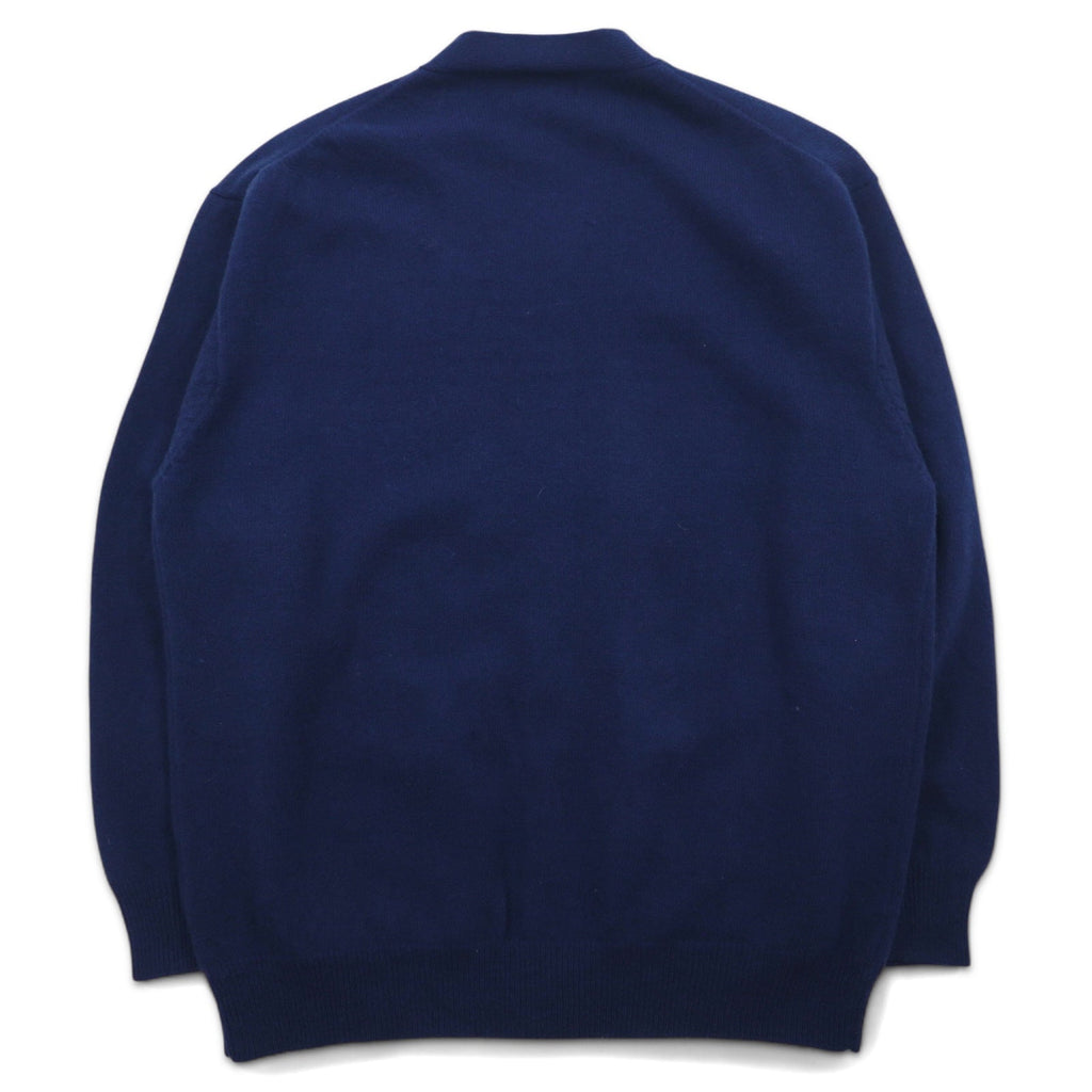 Anni '90 JACK MORGAN CASUAL WEAR Cardigan in maglia di lana d'agnello M Blu Marino Lana