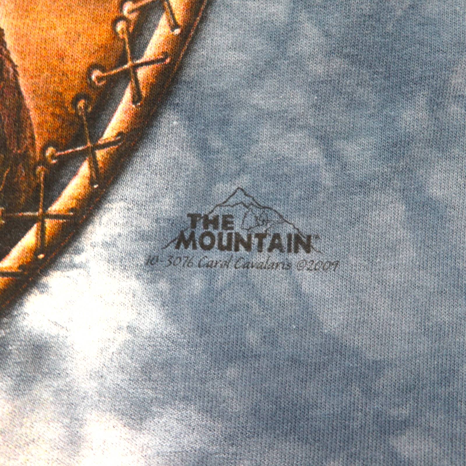 THE MOUNTAIN T-shirt tie-dye Made in USA XL navy stampa animale aquila acchiappasogni