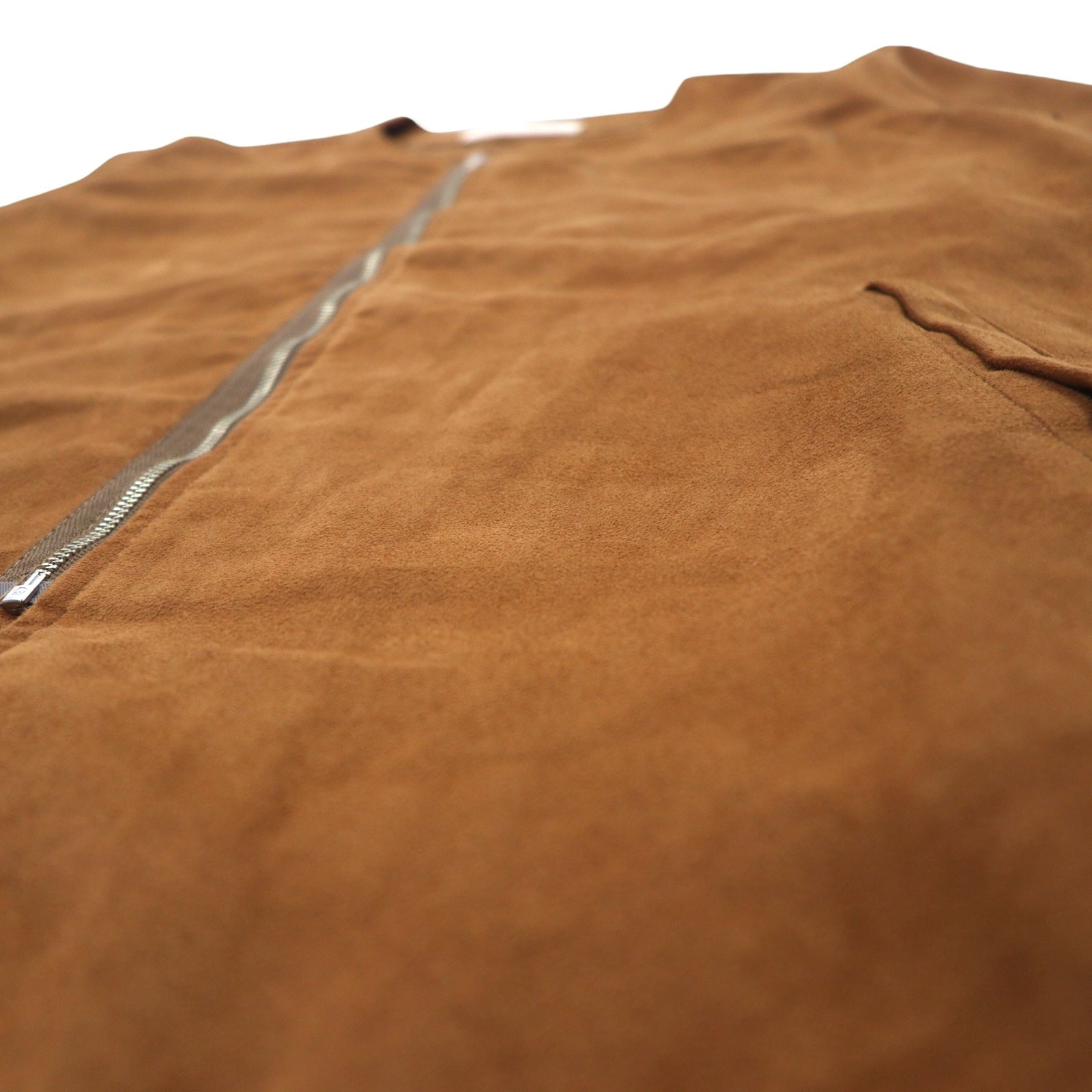Kelen Giacca a collo coreana in finta pelle scamosciata L marrone FAKE SUEDE NO COLLAR ZIP UP SHIRT TAUPO KL16WSH74 Fabbricato in Giappone