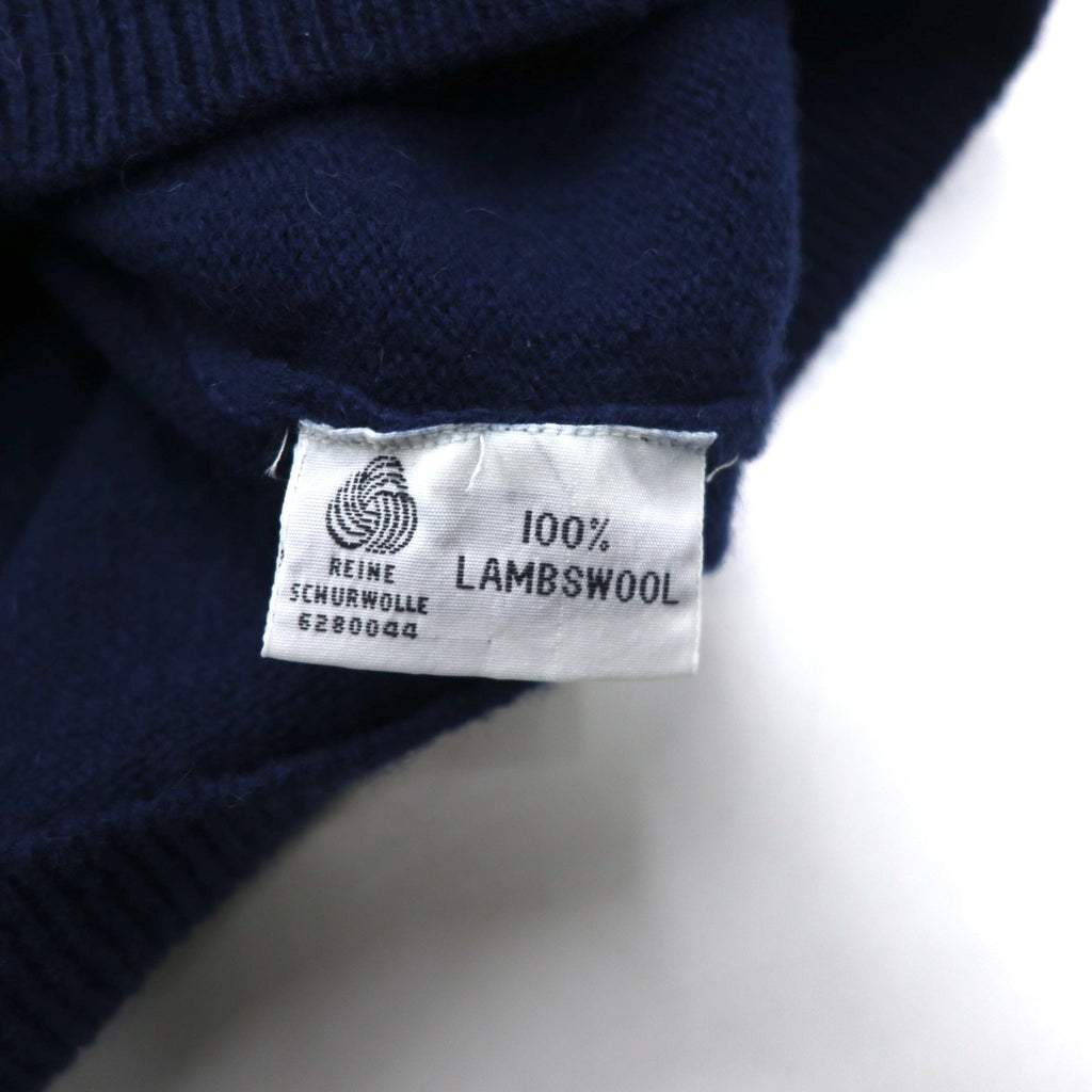 Anni '90 JACK MORGAN CASUAL WEAR Cardigan in maglia di lana d'agnello M Blu Marino Lana