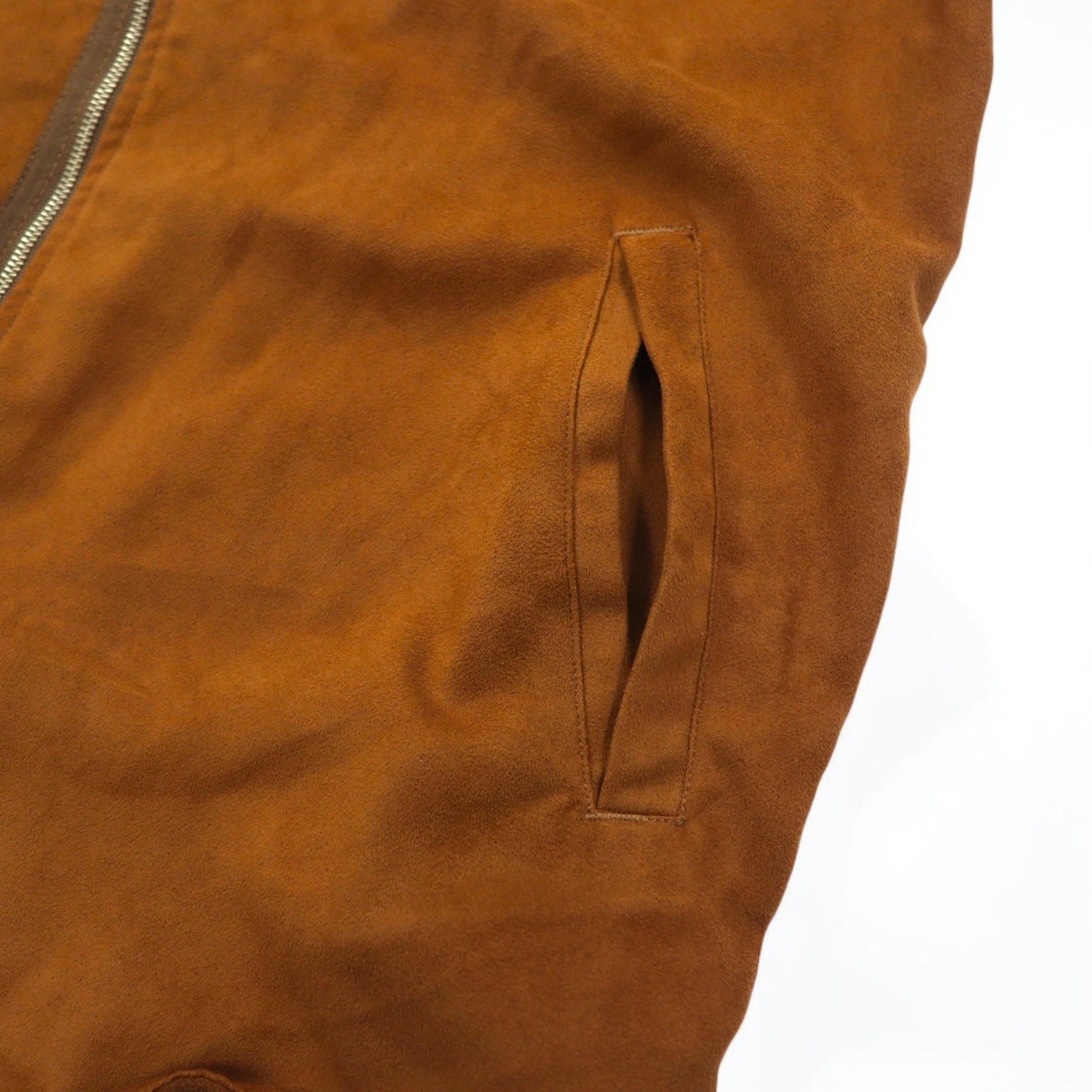 Kelen Giacca a collo coreana in finta pelle scamosciata L marrone FAKE SUEDE NO COLLAR ZIP UP SHIRT TAUPO KL16WSH74 Fabbricato in Giappone