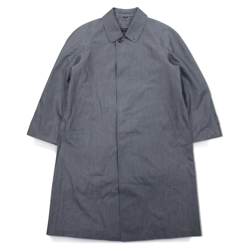 Vintage 80s Japan Made Trench Coat SANYO ステンカラーコート S グレー ポリエステル 日本製