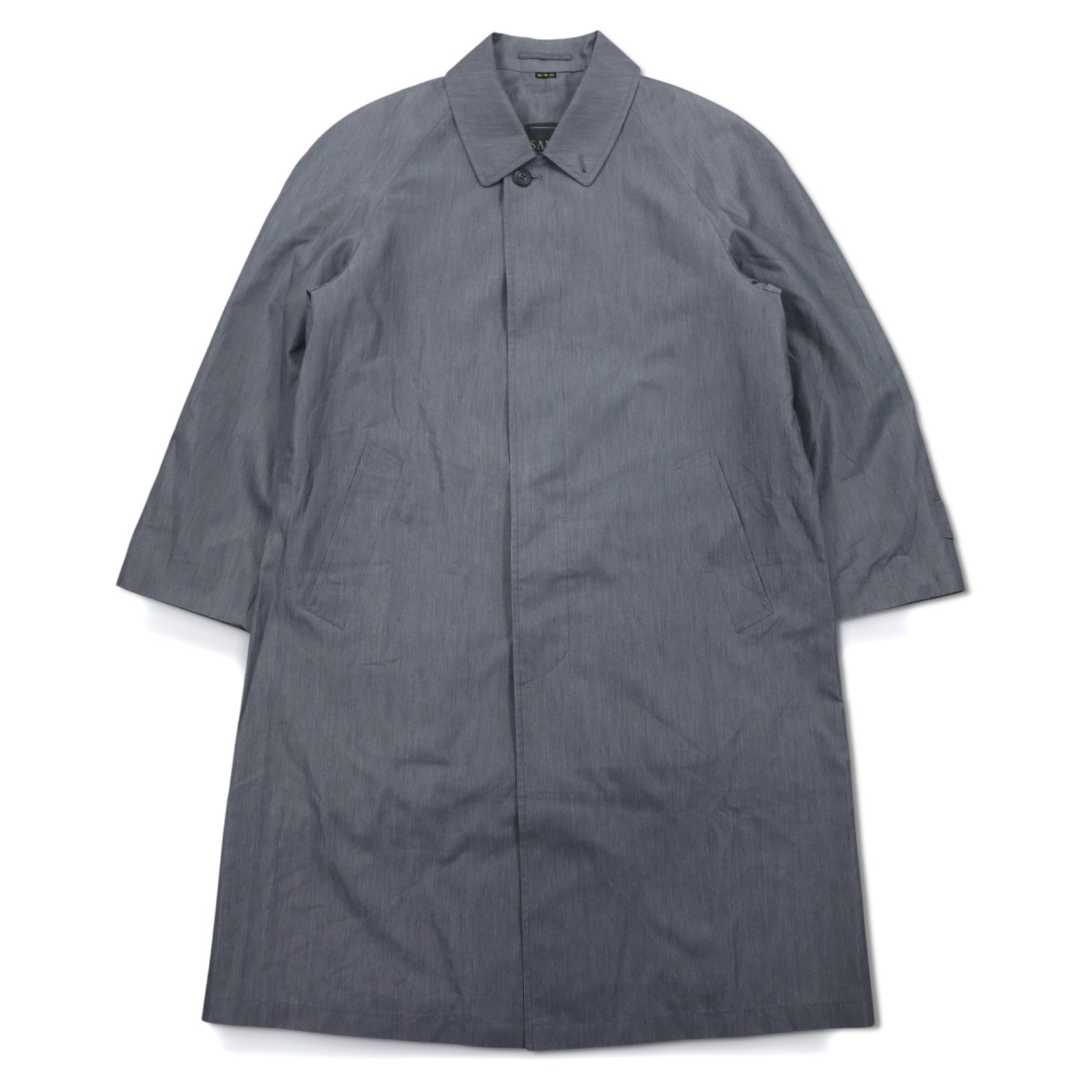 Vintage 80s Japan Made Trench Coat SANYO ステンカラーコート S グレー ポリエステル 日本製