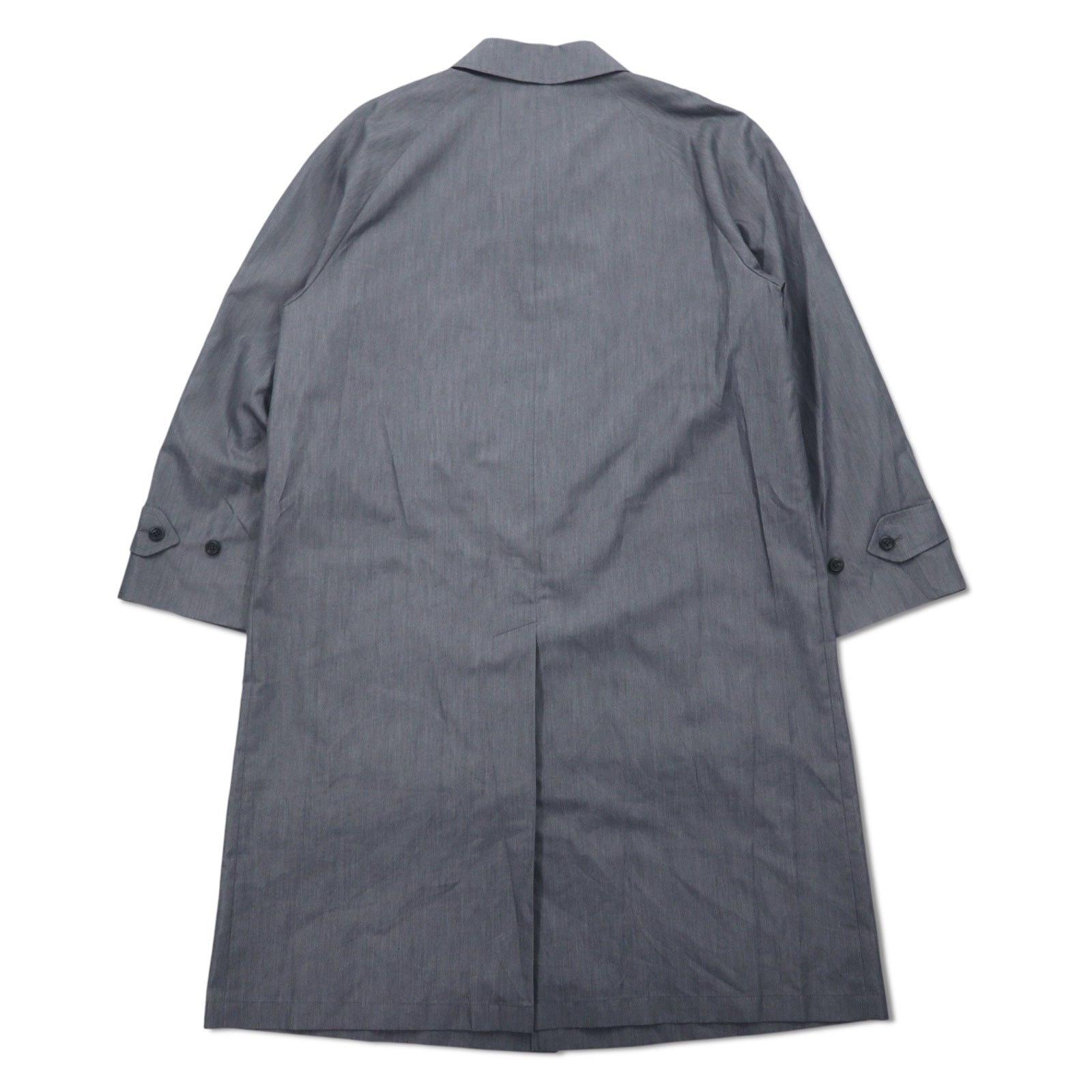 Vintage 80s Japan Made Trench Coat SANYO ステンカラーコート S グレー ポリエステル 日本製