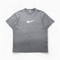 NIKE anni 2000 Center Swoosh T-shirt pesante XL grigio cotone