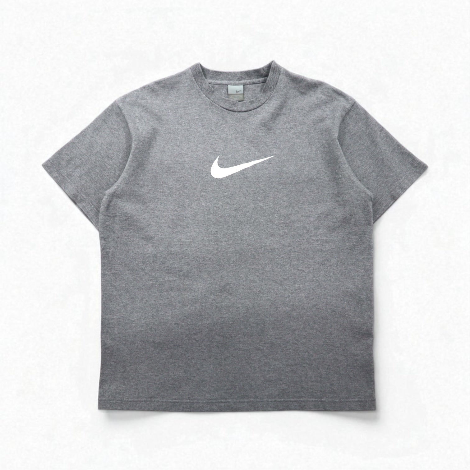 NIKE anni 2000 Center Swoosh T-shirt pesante XL grigio cotone