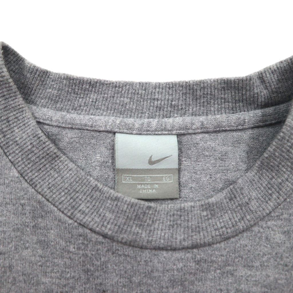 NIKE anni 2000 Center Swoosh T-shirt pesante XL grigio cotone