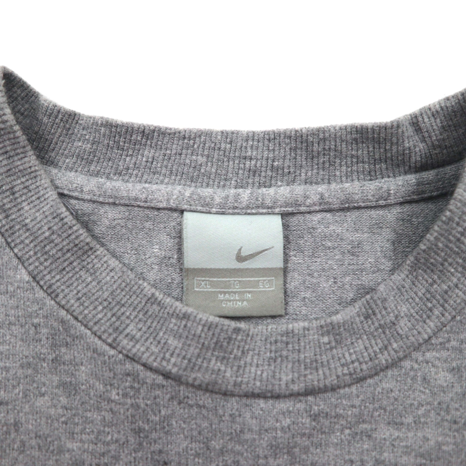 NIKE anni 2000 Center Swoosh T-shirt pesante XL grigio cotone