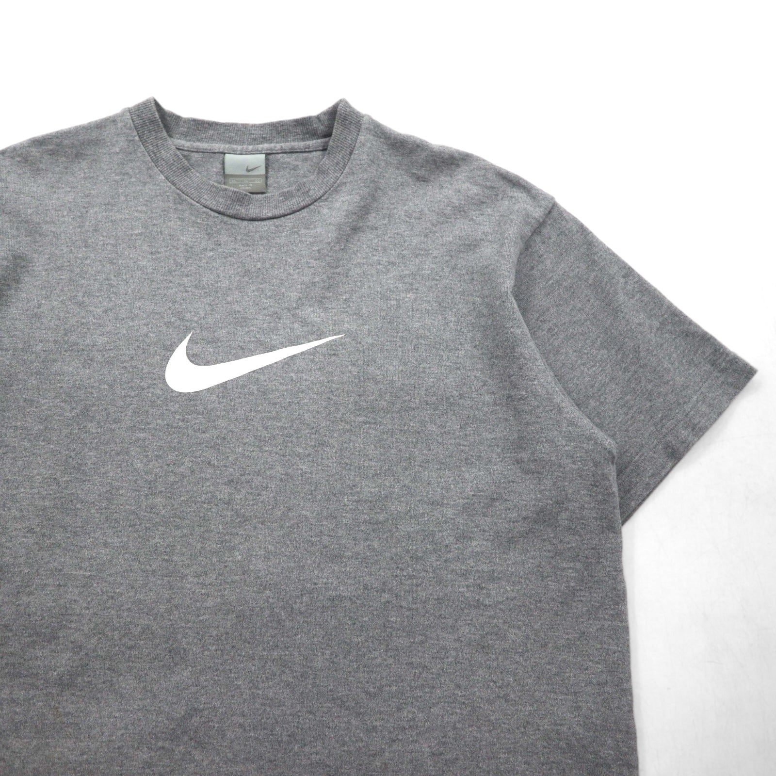 NIKE anni 2000 Center Swoosh T-shirt pesante XL grigio cotone
