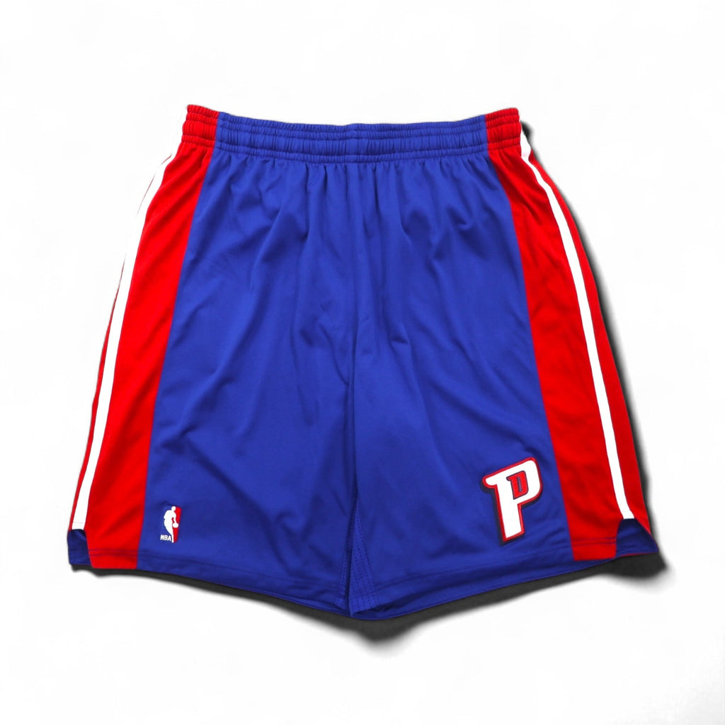 Pantaloncini adidas 3XL blu NBA Detroit Pistons, in poliestere CLIMA COOL, sotto il ginocchio.