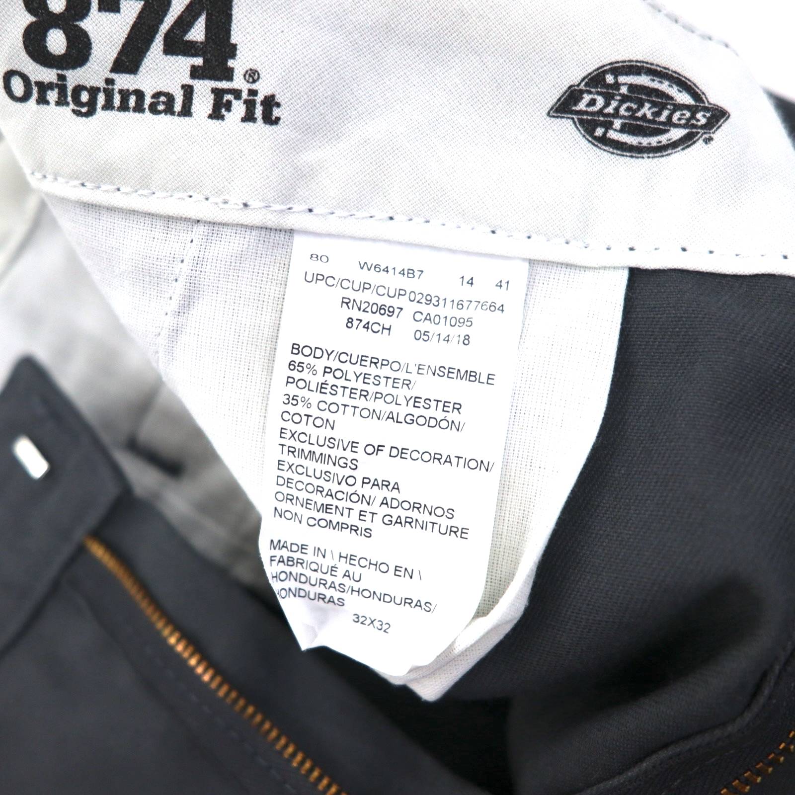 Dickies 874 Original Fit Work Pant Chino M Grigio Original Fit Poliestere Cotone