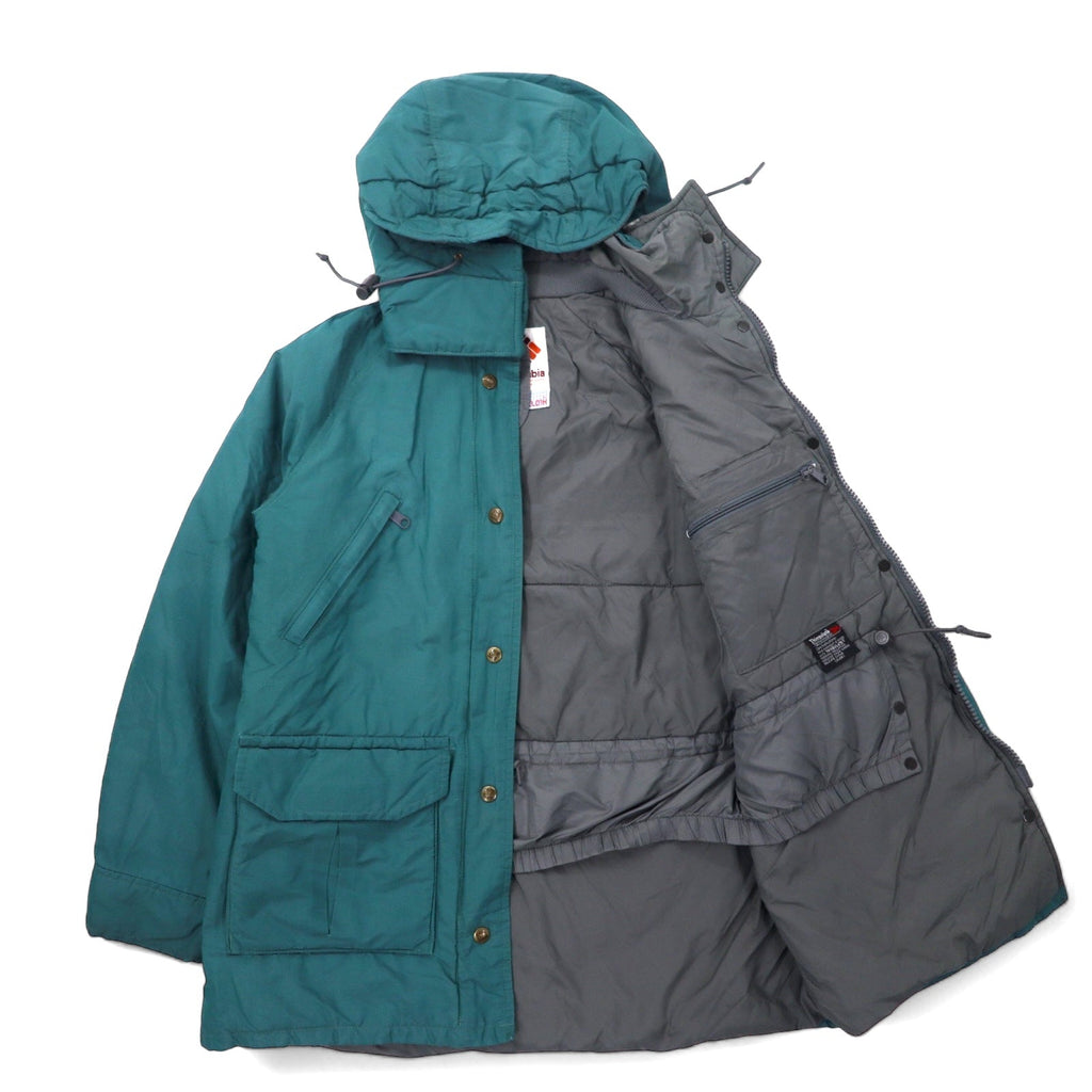 Columbia giacca a vento isolante anni '90, taglia M, verde, poliestere TECHNICLOTH impermeabile, imbottitura Thinsulate, coulisse, cappuccio rimovibile