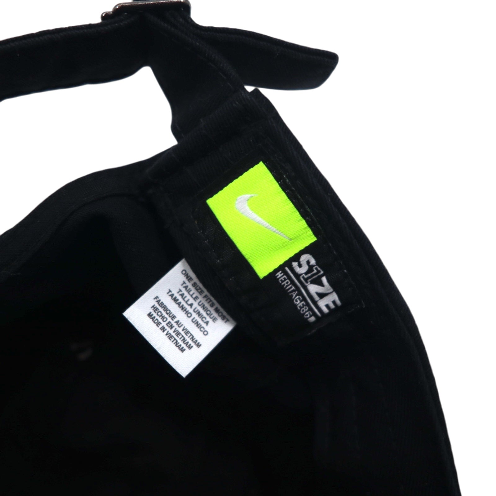 NIKE Cappellino da baseball con logo Swoosh ricamato, taglia unica, nero, cotone