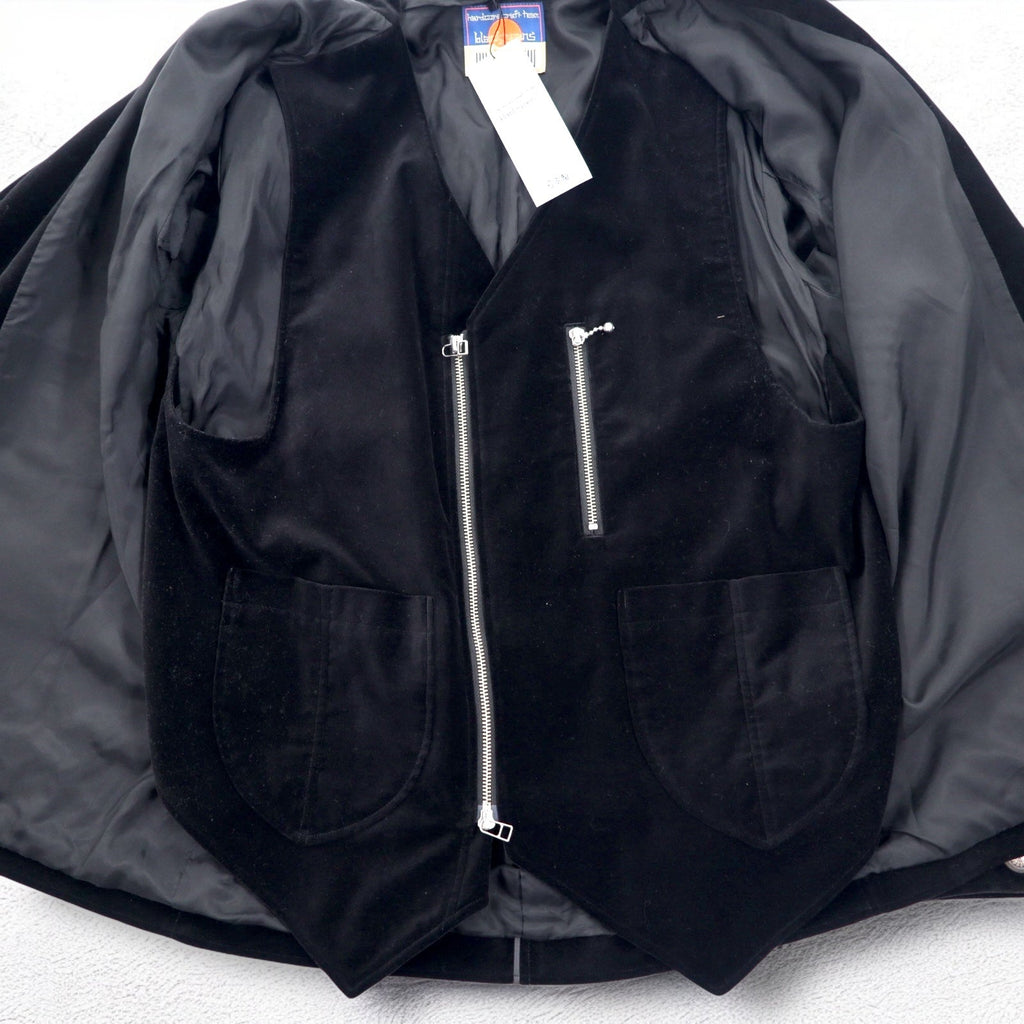blackmeans Giacca combo COMBO JACKET Gilet Giacca sartoriale Velluto M Nero Completo Made in Japan Nuovo con etichette