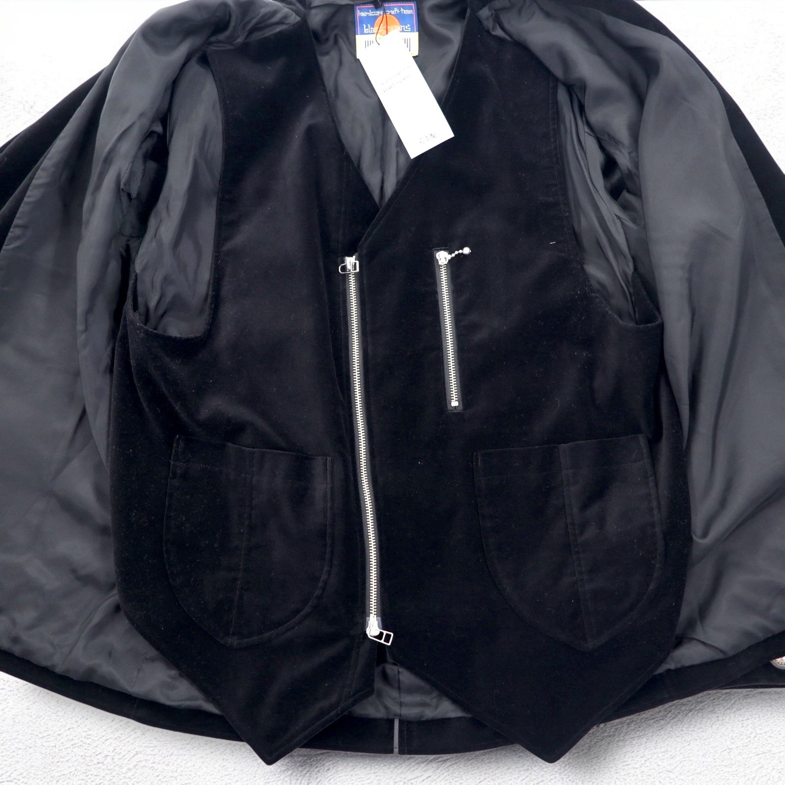 blackmeans Giacca combo COMBO JACKET Gilet Giacca sartoriale Velluto M Nero Completo Made in Japan Nuovo con etichette