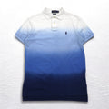 POLO RALPH LAUREN グラデーション カラー ポロシャツ M ホワイト ブルー コットン スモールポニー刺繍
