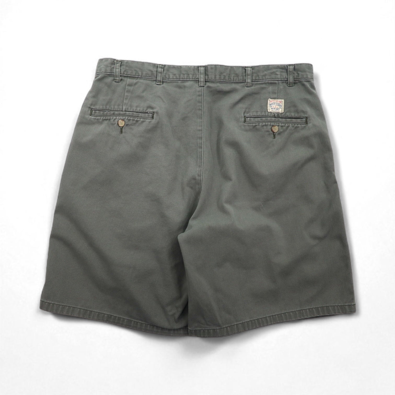 Polo by Ralph Lauren anni '90, pantaloncini larghi 2 pieghe in cotone kaki, taglia L