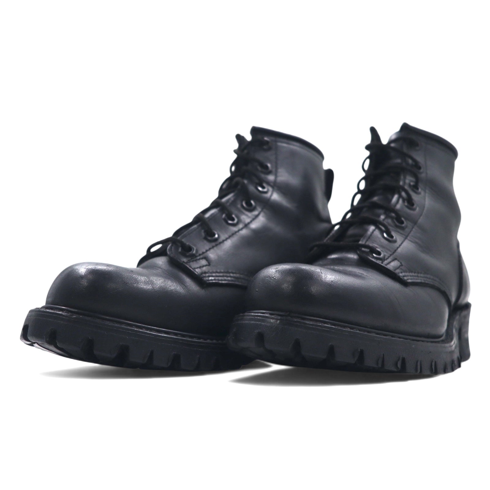 USA製 FRYE レースアップブーツ ワークブーツ 23cm ブラック レザー vibramソール