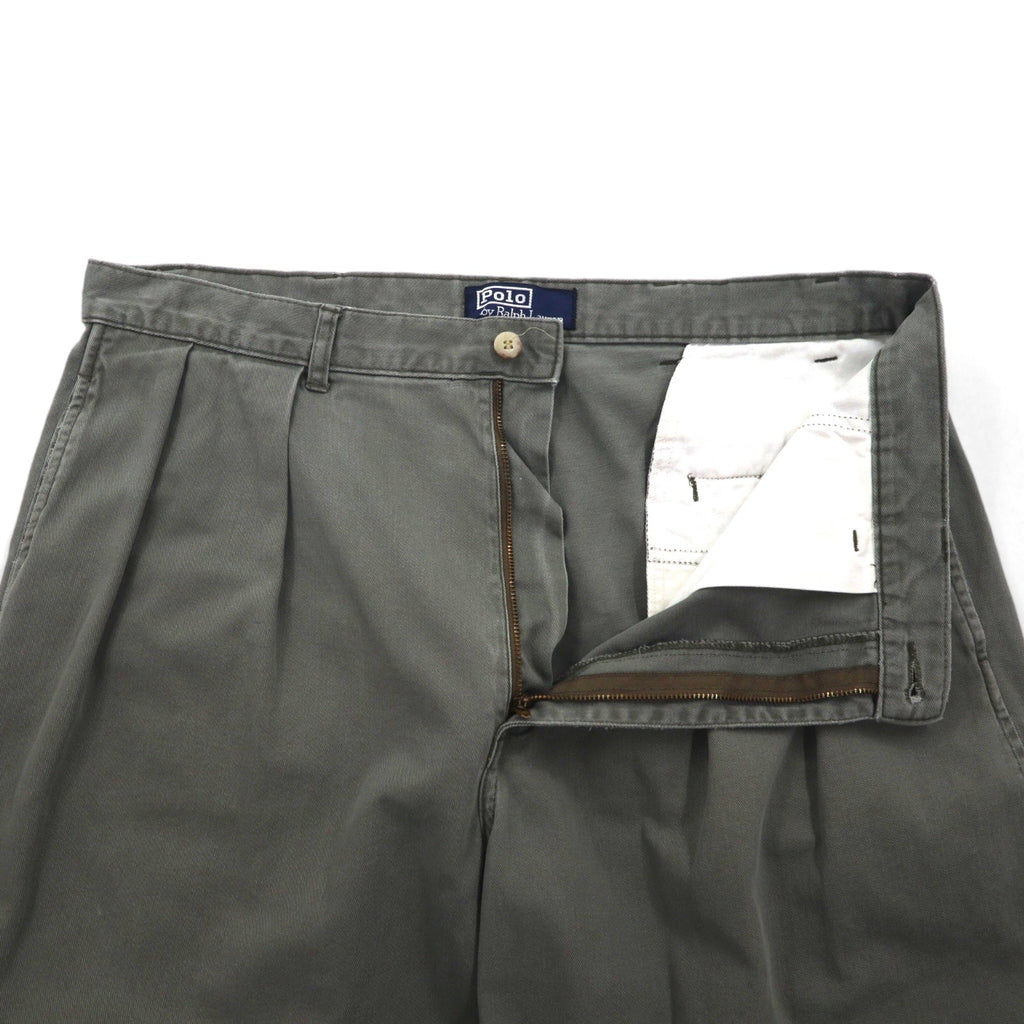 Polo by Ralph Lauren anni '90, pantaloncini larghi 2 pieghe in cotone kaki, taglia L