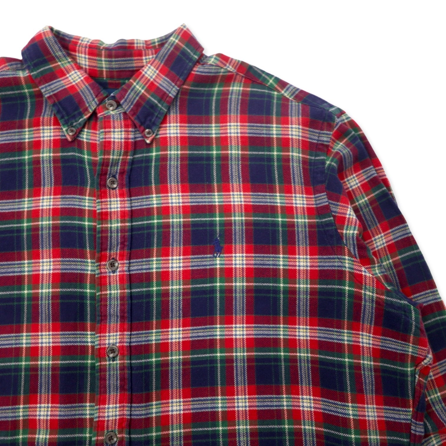 Ralph Lauren Camicia in flanella button-down XL Rosso a quadri Cotone CLASSIC FIT con ricamo piccolo pony