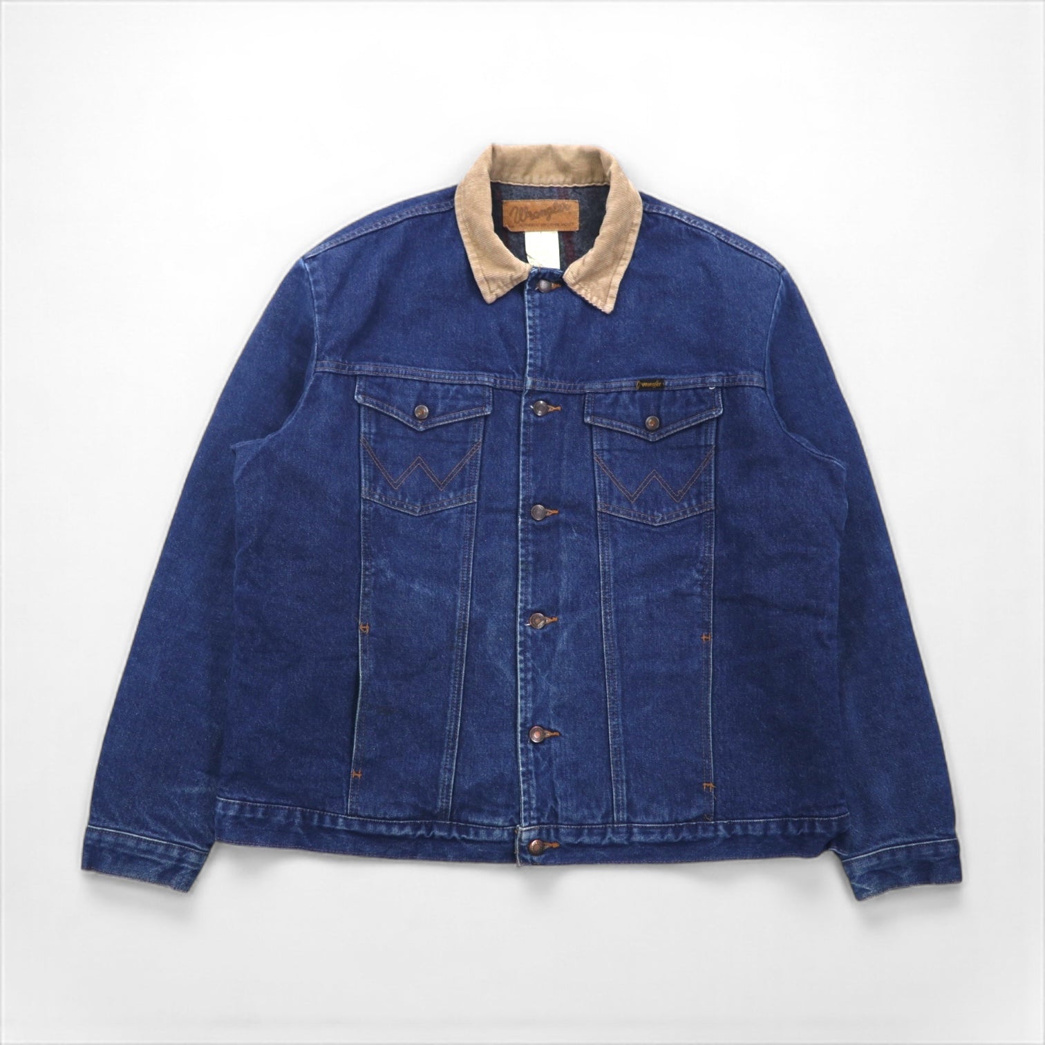 Wrangler 90年代 デニムジャケット Gジャン L インディゴ 襟コーデュロイ ブランケットライナー AUTHENTIC WESTERN JAKET 74270PW