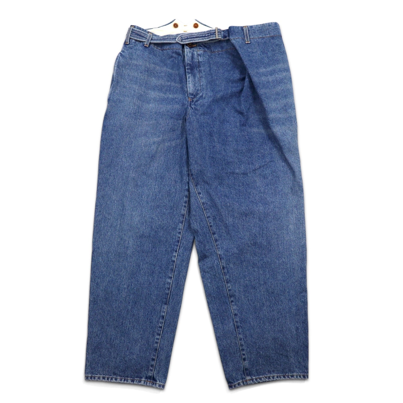 KHOKI Pantaloni a portafoglio 22AW Wrap Trousers Pantaloni in denim 1 Blu Cotone Prodotto in Giappone 22sw-p-05