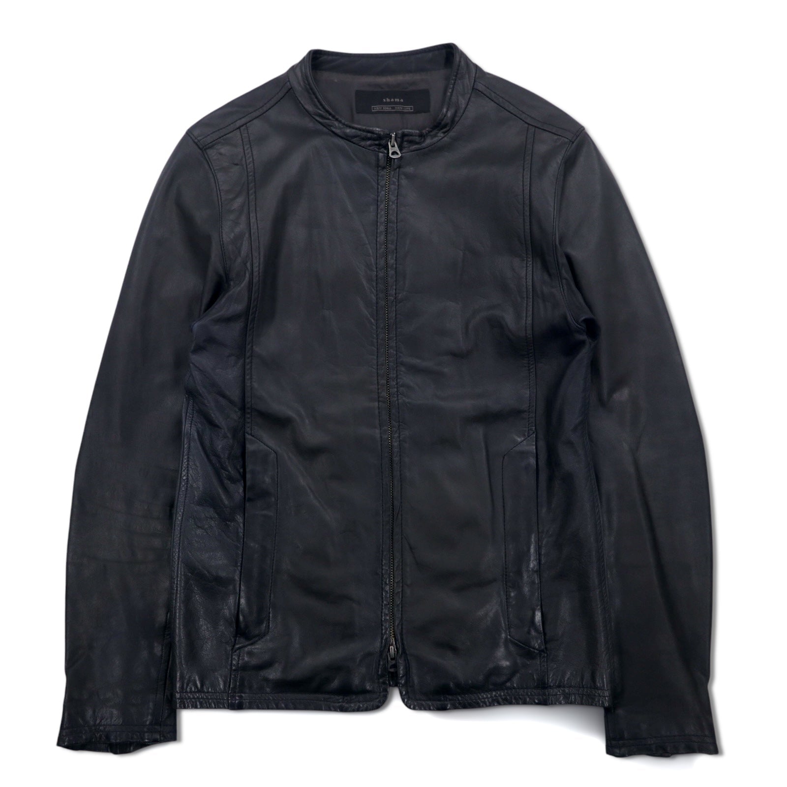 shama ダブルジップ シングル ライダースジャケット M ブラック 牛革 レザー SMNU-SR1 日本製