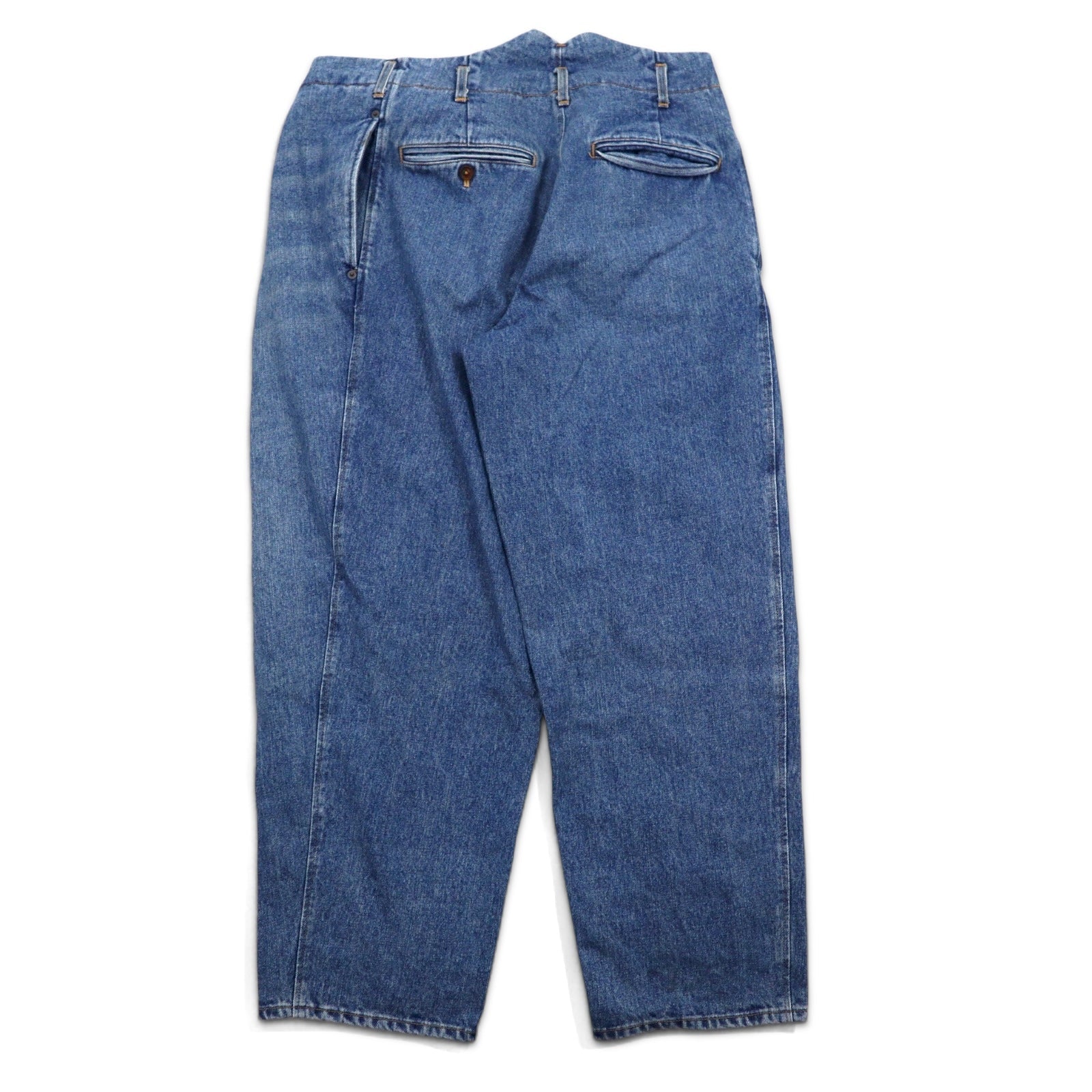 KHOKI Pantaloni a portafoglio 22AW Wrap Trousers Pantaloni in denim 1 Blu Cotone Prodotto in Giappone 22sw-p-05