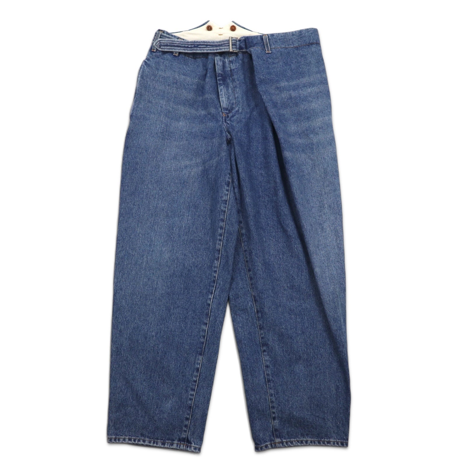 KHOKI Pantaloni a portafoglio 22AW Wrap Trousers Pantaloni in denim 1 Blu Cotone Prodotto in Giappone 22sw-p-05