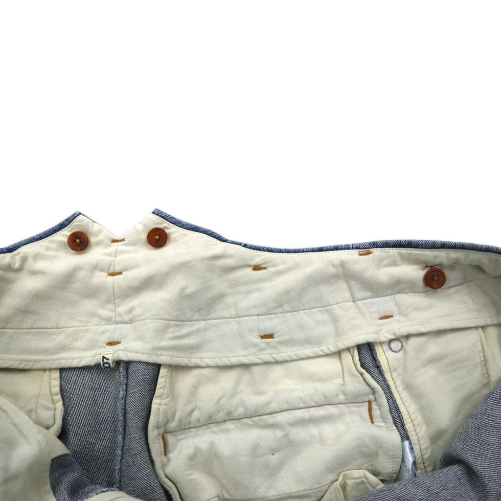 KHOKI ラップトラウザーズ 22AW Wrap Trousers デニムパンツ 1 ブルー コットン 日本製 22sw-p-05