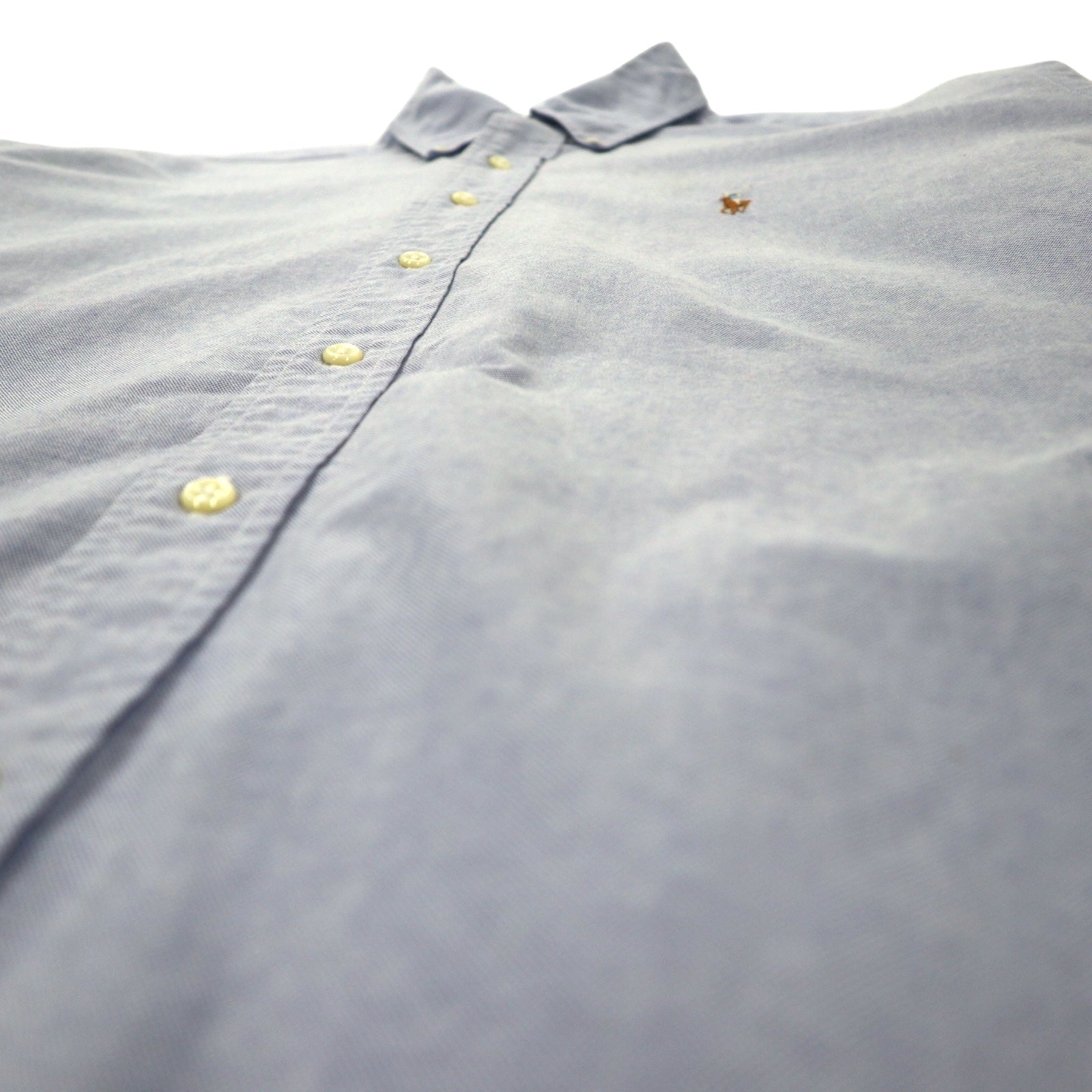 RALPH LAUREN anni '90 camicia Oxford button-down 16-33 blu cotone YARMOUTH pony piccolo ricamato