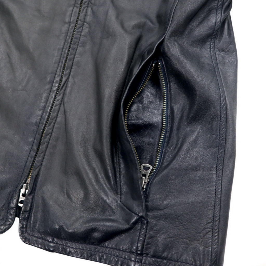 shama ダブルジップ シングル ライダースジャケット M ブラック 牛革 レザー SMNU-SR1 日本製