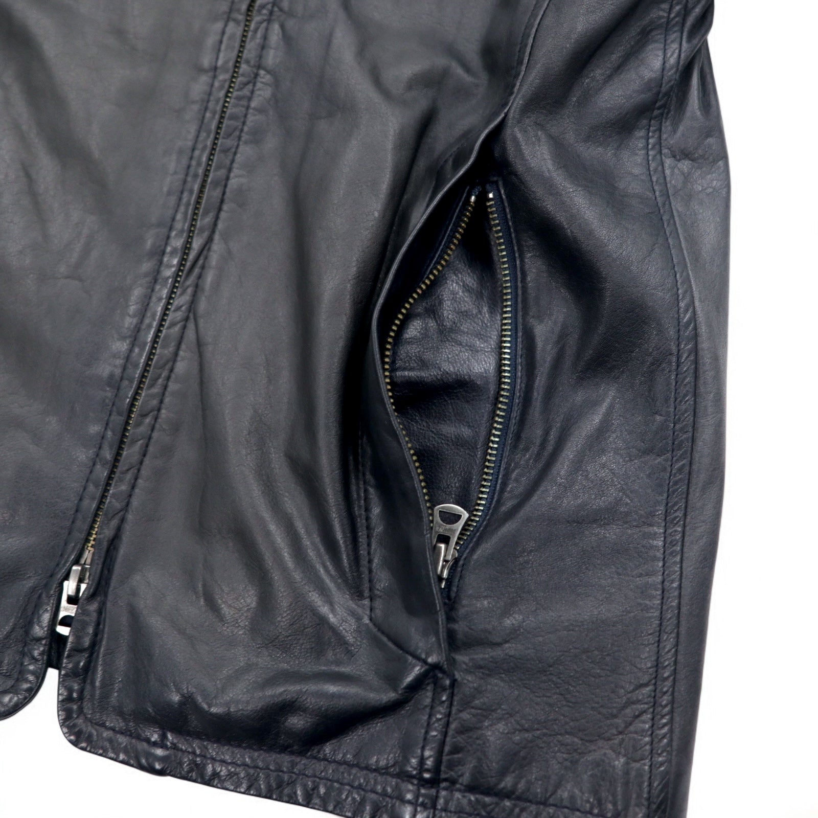 shama ダブルジップ シングル ライダースジャケット M ブラック 牛革 レザー SMNU-SR1 日本製