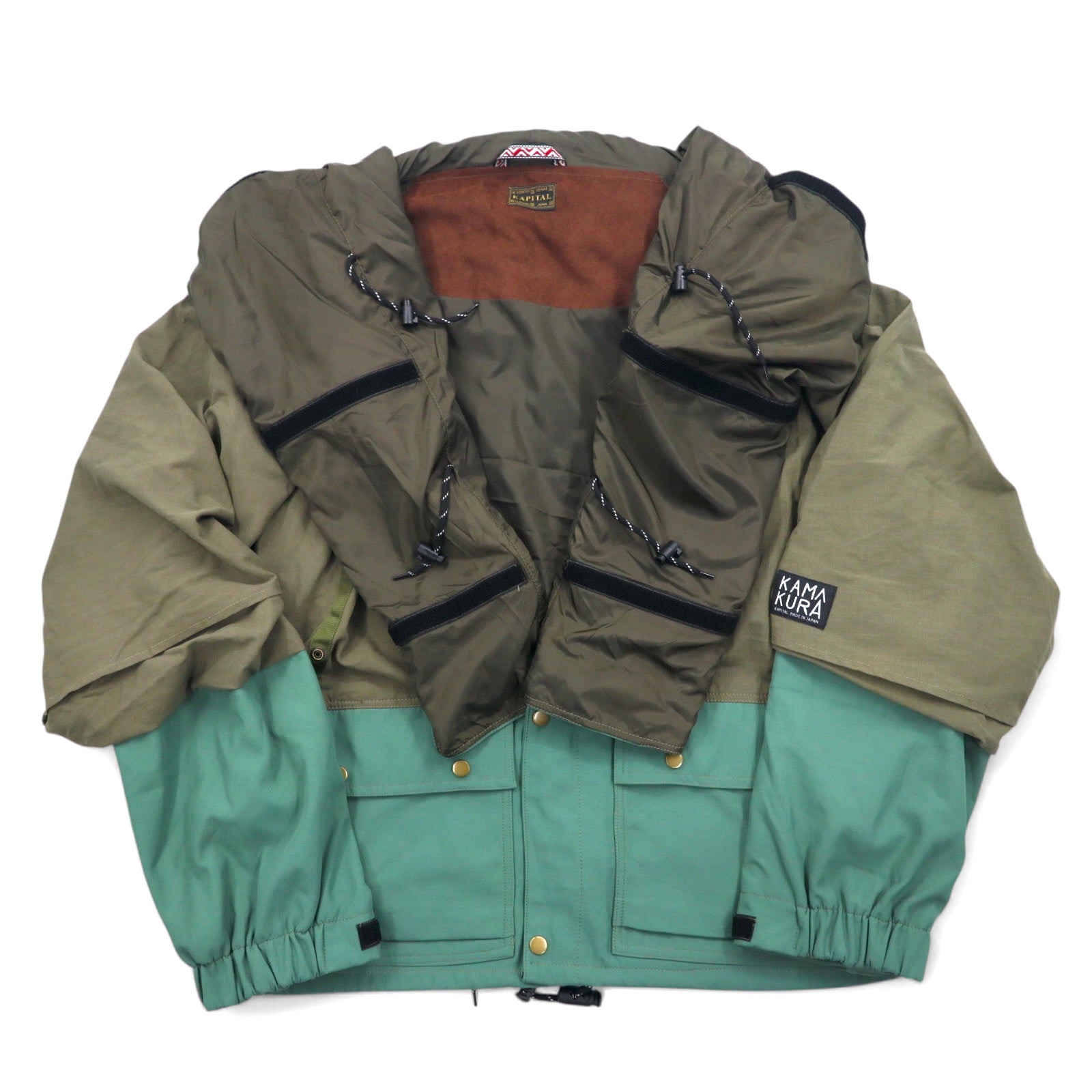 KAPITAL 60/40 Cross KAMAKURA Anorak Giubbotto 1 Cachi