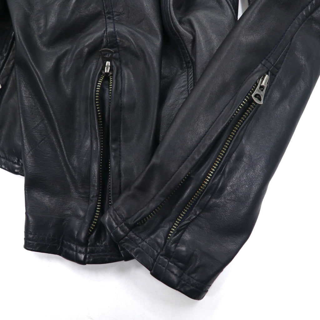 shama ダブルジップ シングル ライダースジャケット M ブラック 牛革 レザー SMNU-SR1 日本製