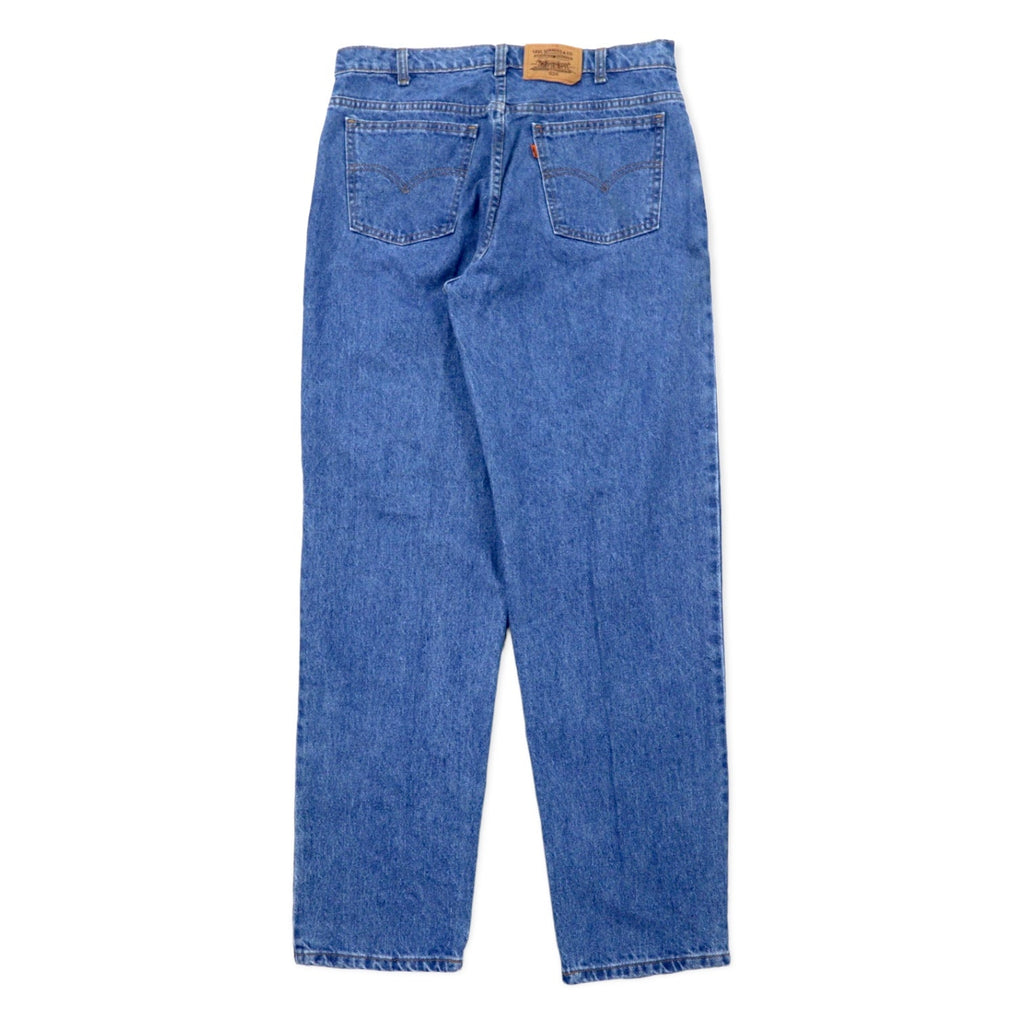 Levi's made in Canada anni '90 etichetta arancione 634 pantaloni in denim affusolati a sacchetto 34 blu cotone cerniera sulla patta bottone retro 212