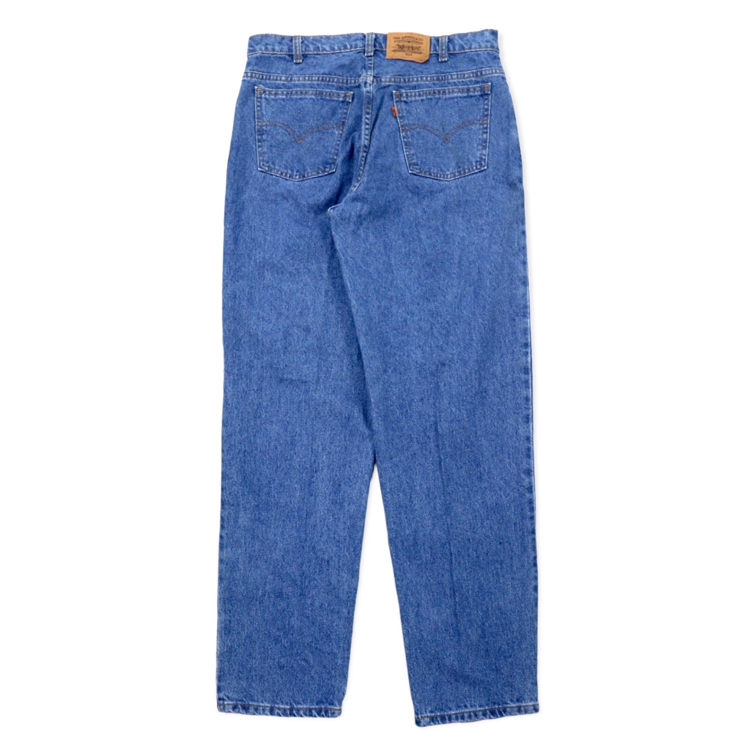 Levi's made in Canada anni '90 etichetta arancione 634 pantaloni in denim affusolati a sacchetto 34 blu cotone cerniera sulla patta bottone retro 212