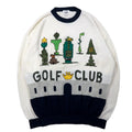 Castelbajac sport anni '90 GOLF CLUB Maglione in cotone lavorato a maglia taglia 4 Bianco Misto rayon Fatto in Giappone