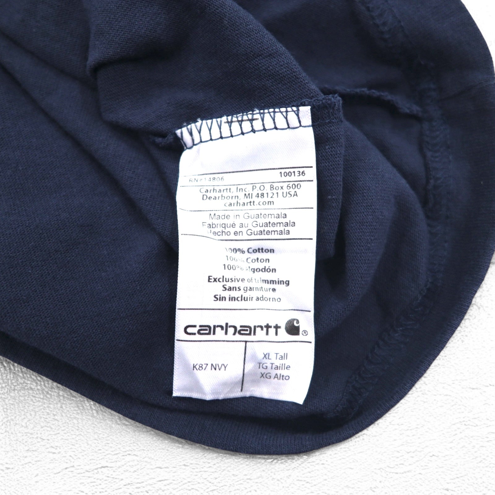 Carhartt T-Shirt Tasca Original Fit Tasca XL Blu Navy Cotone