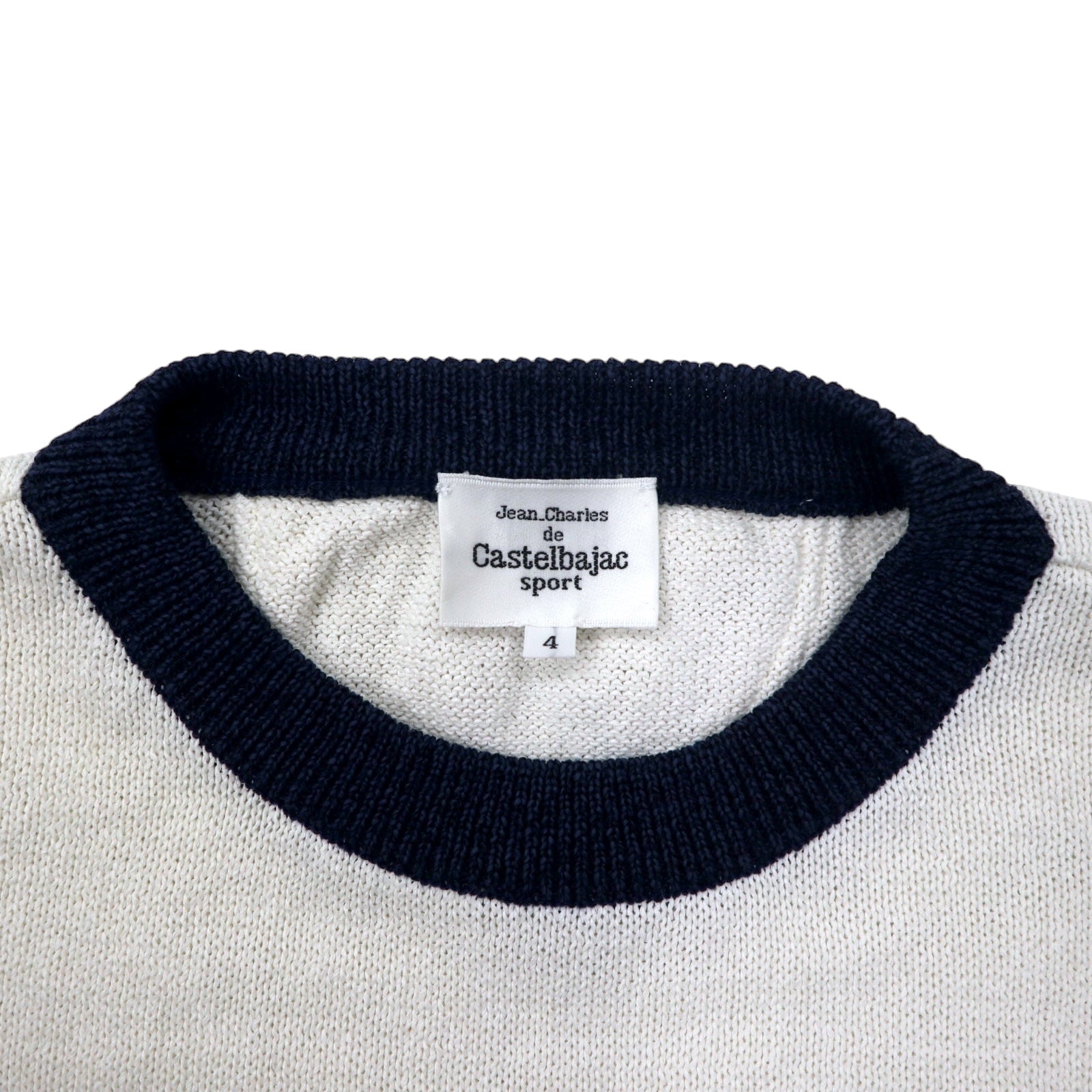 Castelbajac sport anni '90 GOLF CLUB Maglione in cotone lavorato a maglia taglia 4 Bianco Misto rayon Fatto in Giappone