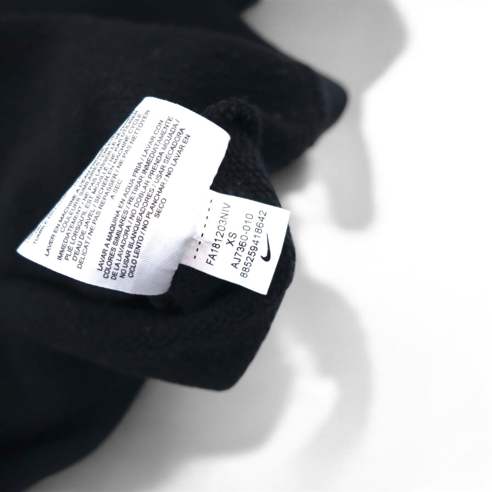 NIKE Felpa girocollo XS Nera Cotone Rally Crew Sweatshirt AJ7360-010